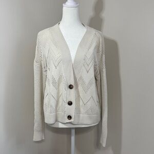 Cream Button-Up Women's Sweater